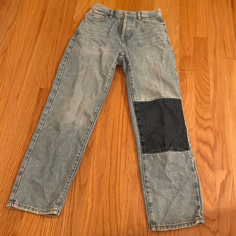 Women’s Pacsun straight leg high rise jeans with dark patch size 22